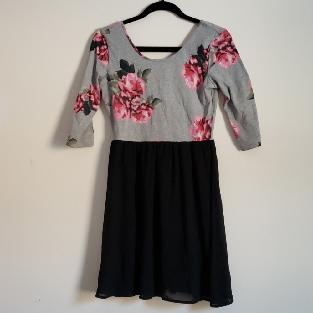 H&M gray floral dress